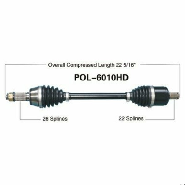 Wide Open Heavy Duty CV Axle for POL HD FRONT L/R RANGER RZR 570/800 POL-6010HD